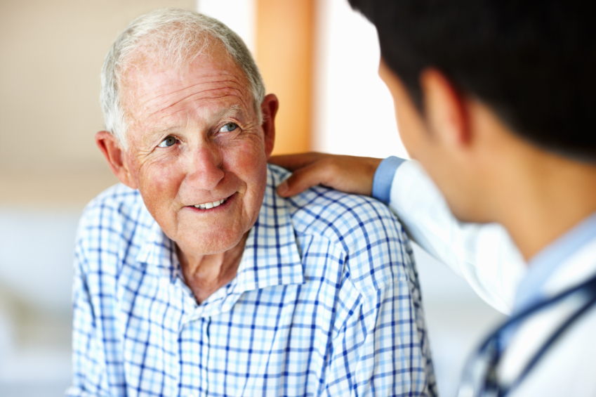 Patient talking to a doctor